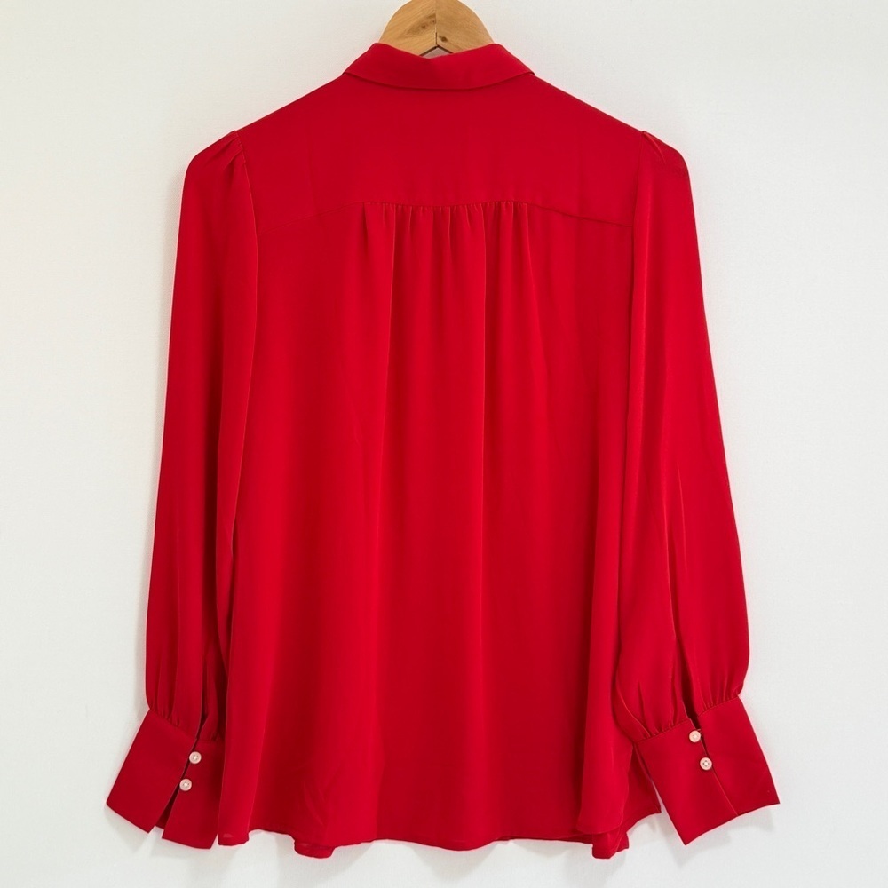 Loft Collared Button Down Shirt Corazon Red Small - image 3